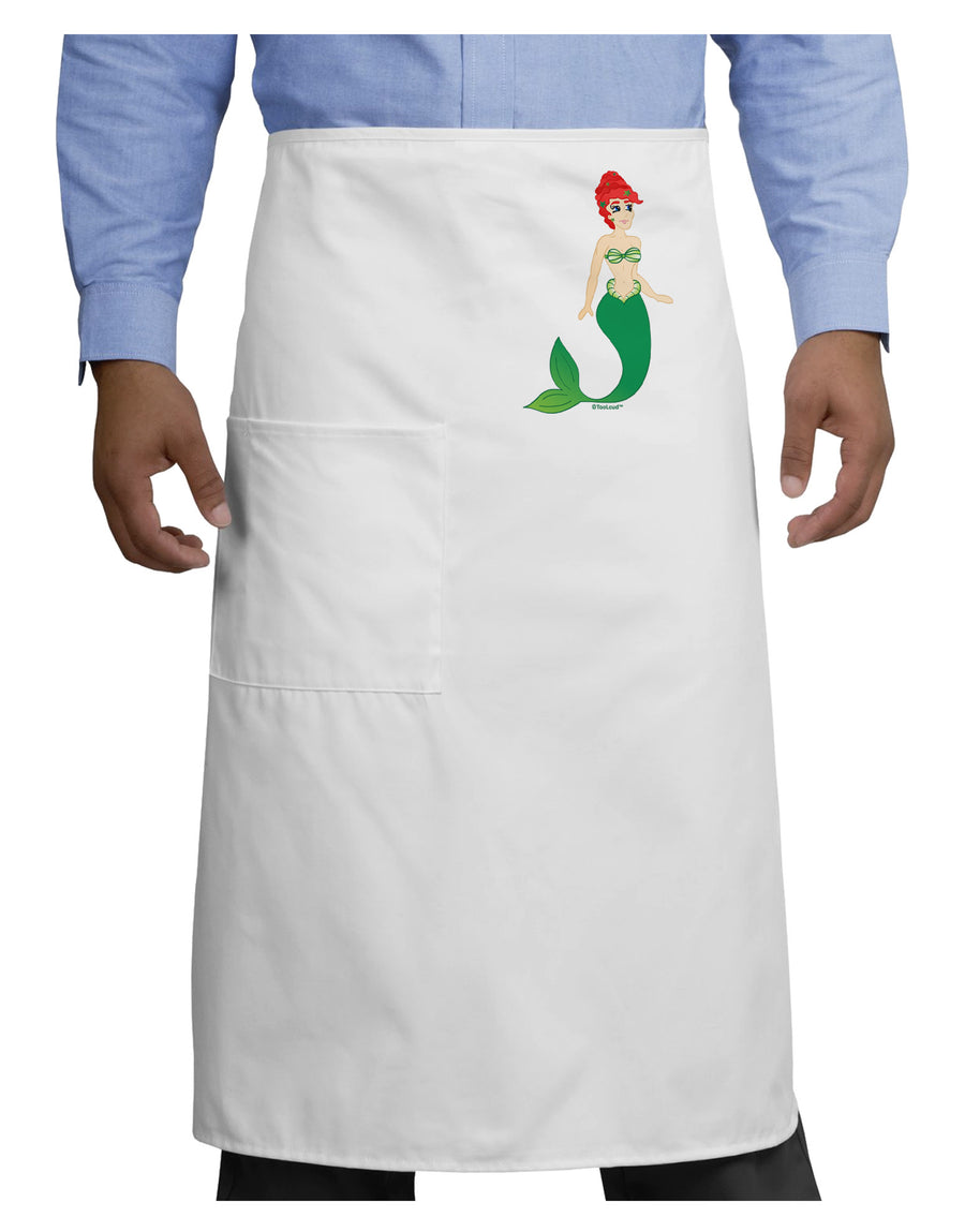 Mermaid Design - Green Adult Bistro Apron-Bistro Apron-TooLoud-White-One-Size-Adult-Davson Sales