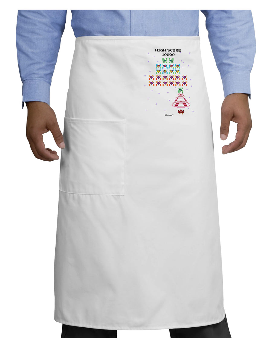 Retro Heart Fighter Adult Bistro Apron-Bistro Apron-TooLoud-White-One-Size-Adult-Davson Sales