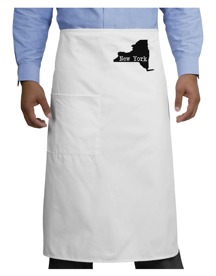 New York - United States Shape Adult Bistro Apron by TooLoud-Bistro Apron-TooLoud-White-One-Size-Adult-Davson Sales