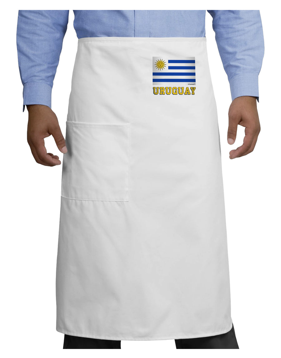 Uruguay Flag Adult Bistro Apron-Bistro Apron-TooLoud-White-One-Size-Adult-Davson Sales