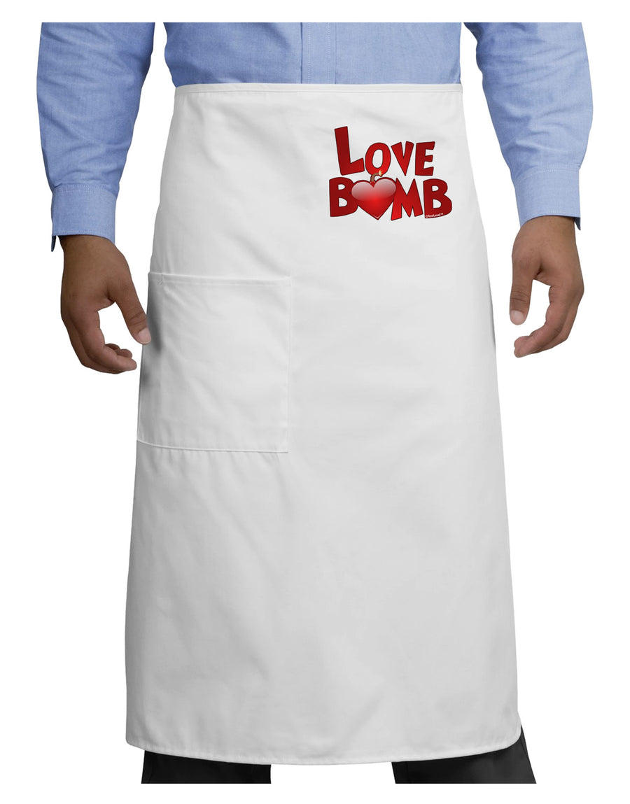 Love Bomb Text Adult Bistro Apron-Bistro Apron-TooLoud-White-One-Size-Adult-Davson Sales