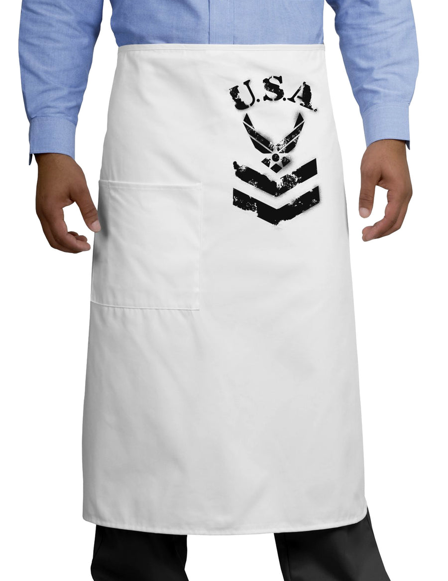 USA Military Air Force Stencil Logo Adult Bistro Apron-Bistro Apron-TooLoud-White-One-Size-Adult-Davson Sales