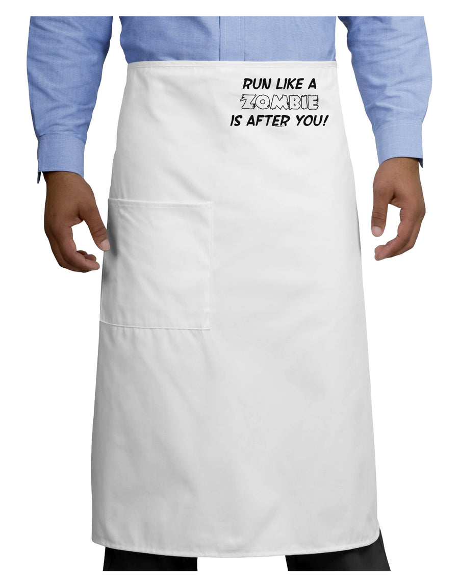 Run Like a Zombie Is After You Adult Bistro Apron-Bistro Apron-TooLoud-White-One-Size-Adult-Davson Sales