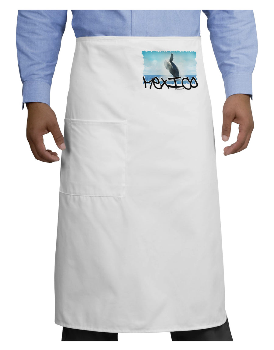 Mexico - Whale Watching Cut-out Adult Bistro Apron-Bistro Apron-TooLoud-White-One-Size-Adult-Davson Sales