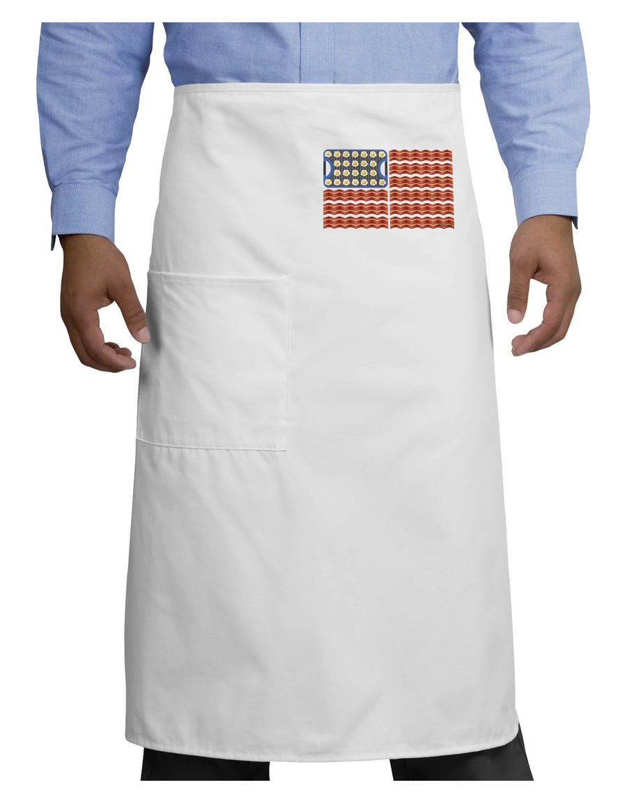 American Breakfast Flag - Bacon and Eggs Adult Bistro Apron-Bistro Apron-TooLoud-White-One-Size-Adult-Davson Sales