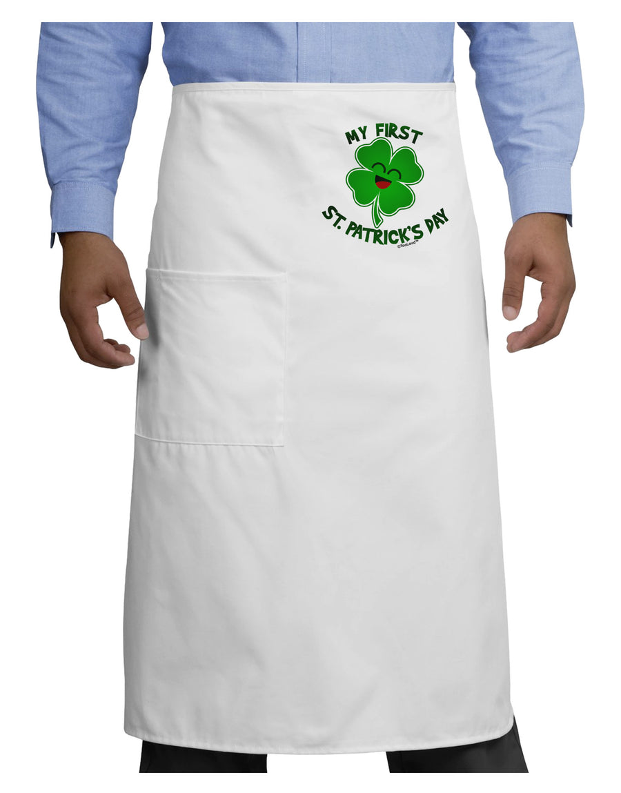 My First St. Patrick's Day Adult Bistro Apron-Bistro Apron-TooLoud-White-One-Size-Adult-Davson Sales