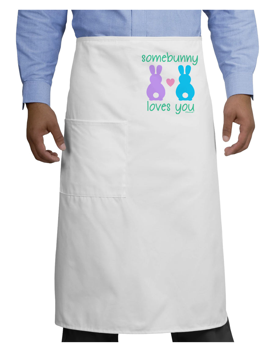 Somebunny Loves You Adult Bistro Apron by TooLoud-Bistro Apron-TooLoud-White-One-Size-Adult-Davson Sales