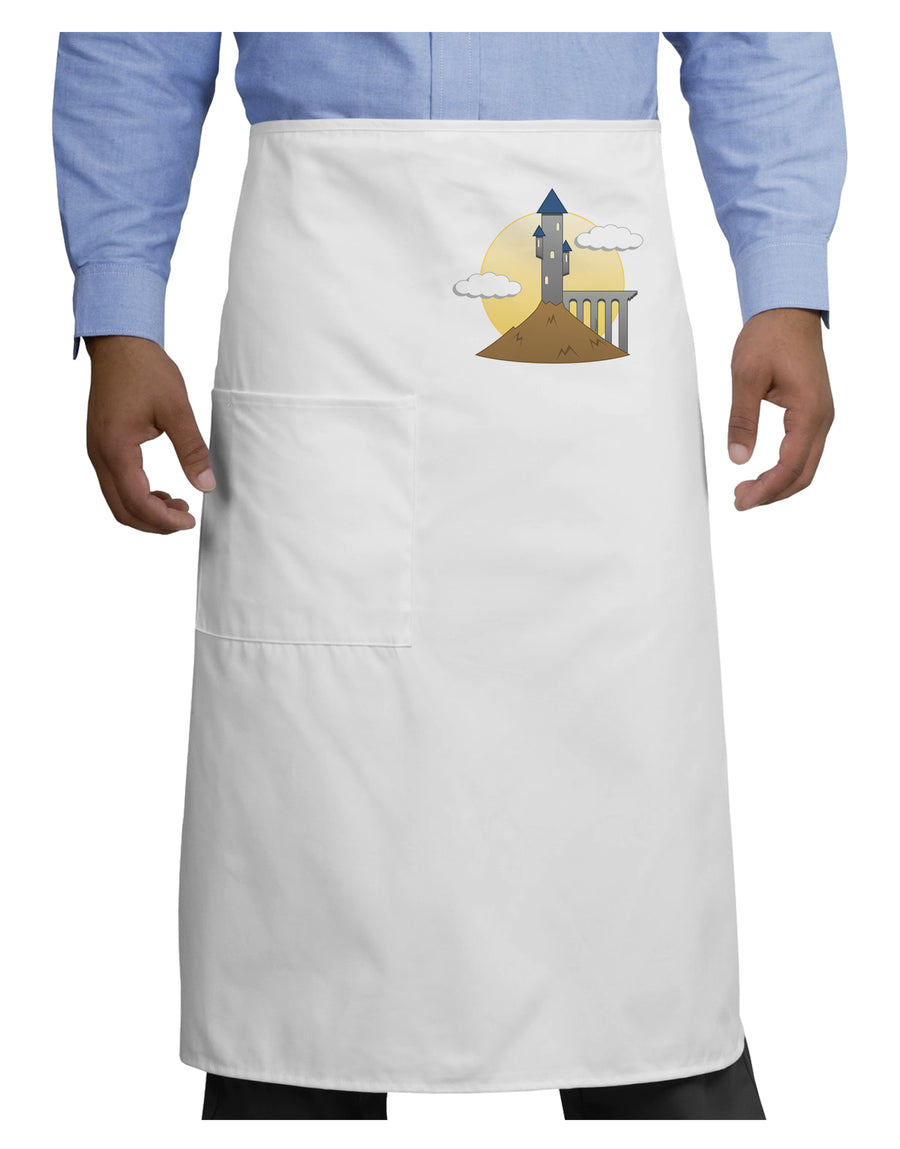 Moonlit Wizard Tower - Halloween Adult Bistro Apron-Bistro Apron-TooLoud-White-One-Size-Adult-Davson Sales