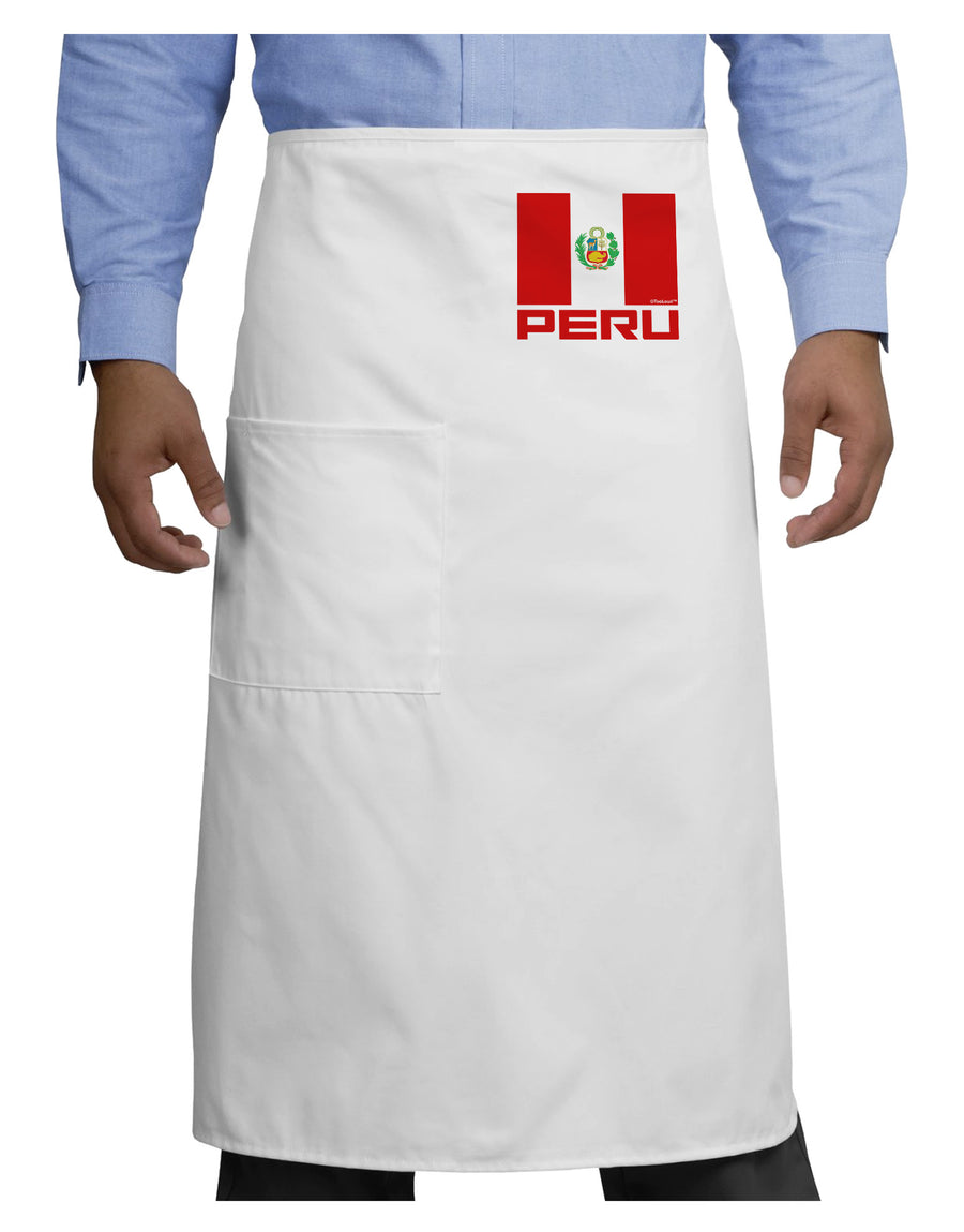 Peru Flag Adult Bistro Apron-Bistro Apron-TooLoud-White-One-Size-Adult-Davson Sales