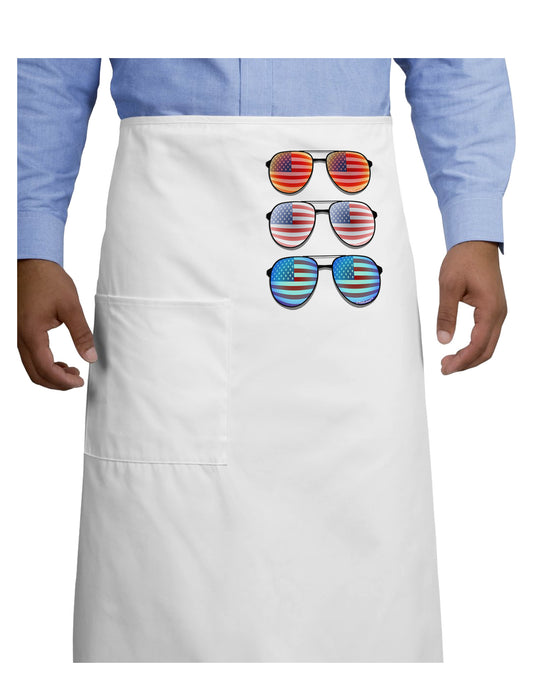Red White and Blue USA Flag Aviators Adult Bistro Apron-Bistro Apron-TooLoud-White-One-Size-Adult-Davson Sales