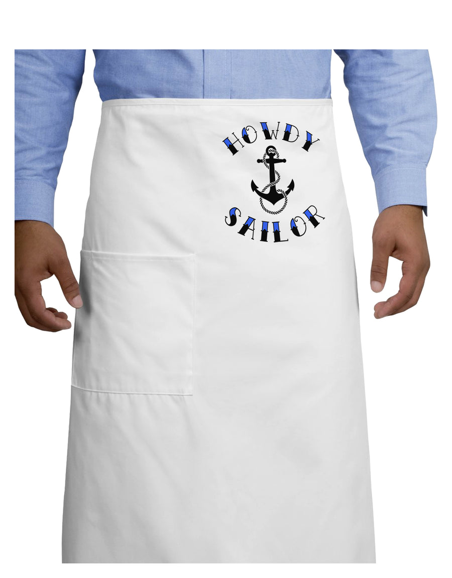 Howdy Sailor Nautical Anchor Adult Bistro Apron-Bistro Apron-TooLoud-White-One-Size-Adult-Davson Sales