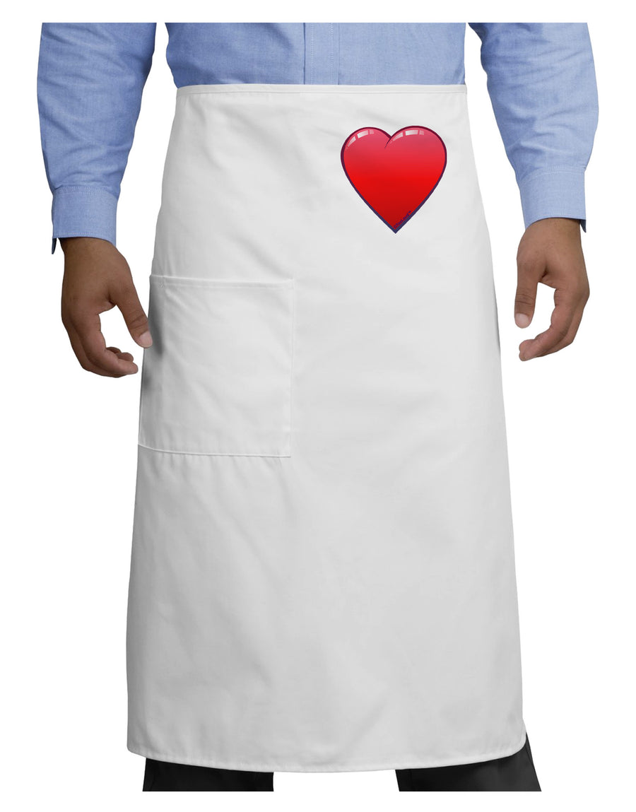 Cute Cartoon Heart Adult Bistro Apron by-Bistro Apron-TooLoud-White-One-Size-Adult-Davson Sales