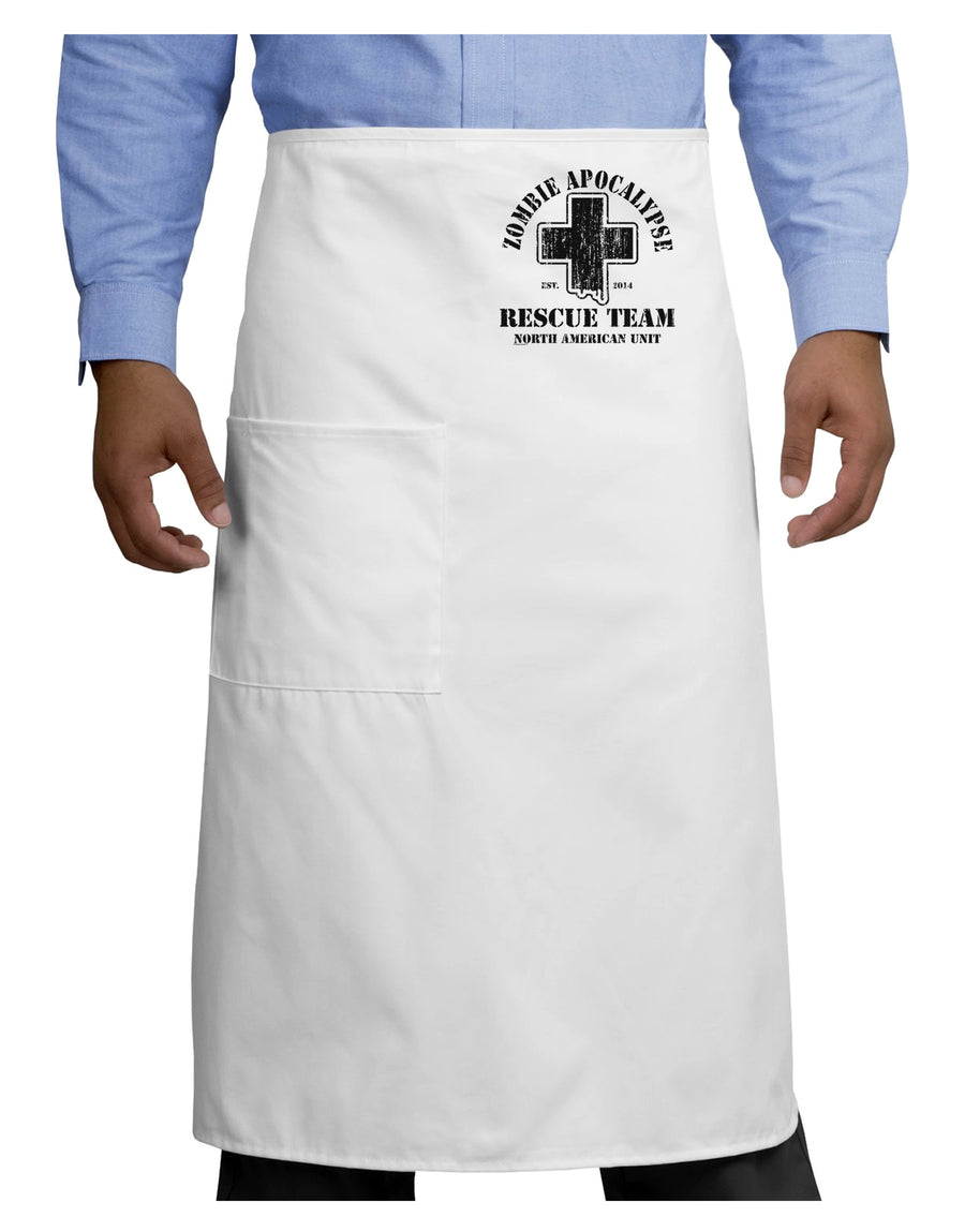 Zombie Apocalypse Rescue Team NA Unit Adult Bistro Apron-Bistro Apron-TooLoud-White-One-Size-Adult-Davson Sales