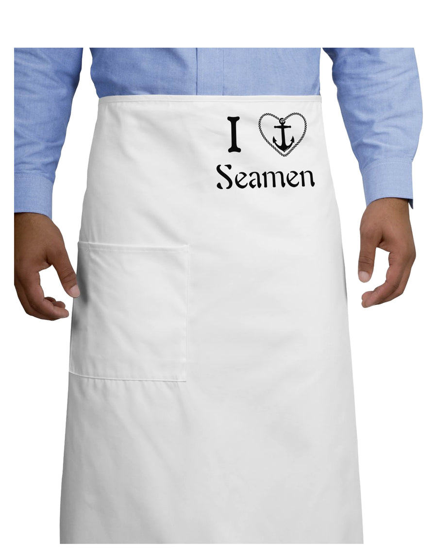 I Love Heart Anchor Seamen Adult Bistro Apron-Bistro Apron-TooLoud-White-One-Size-Adult-Davson Sales