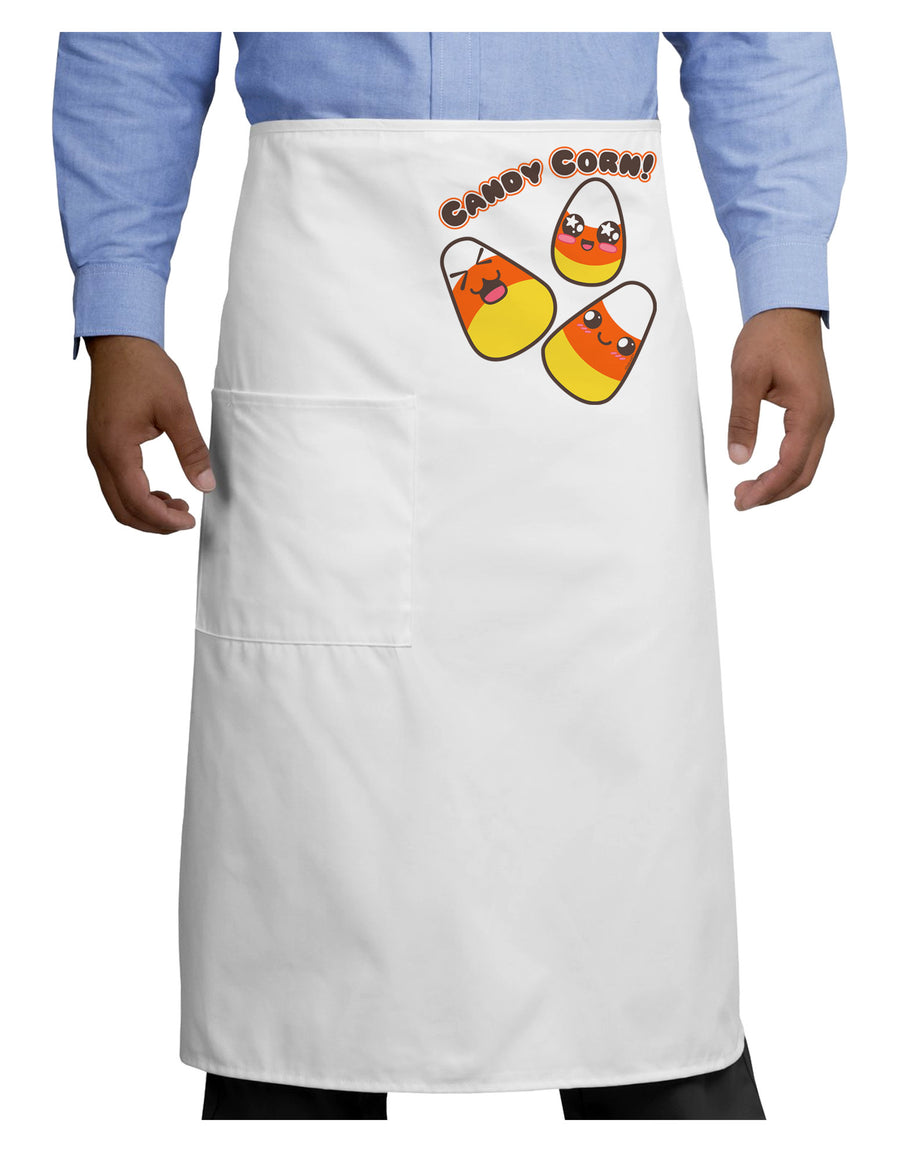 Cute Kawaii Candy Corn Halloween Adult Bistro Apron-Bistro Apron-TooLoud-White-One-Size-Adult-Davson Sales