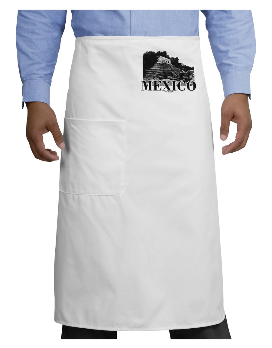 Mexico - Temple No 2 Adult Bistro Apron-Bistro Apron-TooLoud-White-One-Size-Adult-Davson Sales