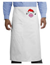 Kyu-T Face Oinkette Santa Hat Girl Pig Adult Bistro Apron-Bistro Apron-TooLoud-White-One-Size-Adult-Davson Sales