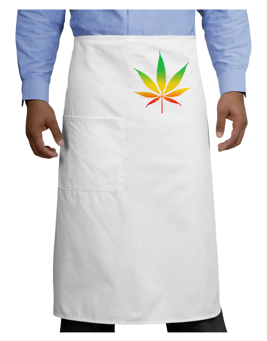 Marijuana Leaf Rastafarian Colors Adult Bistro Apron-Bistro Apron-TooLoud-White-One-Size-Adult-Davson Sales