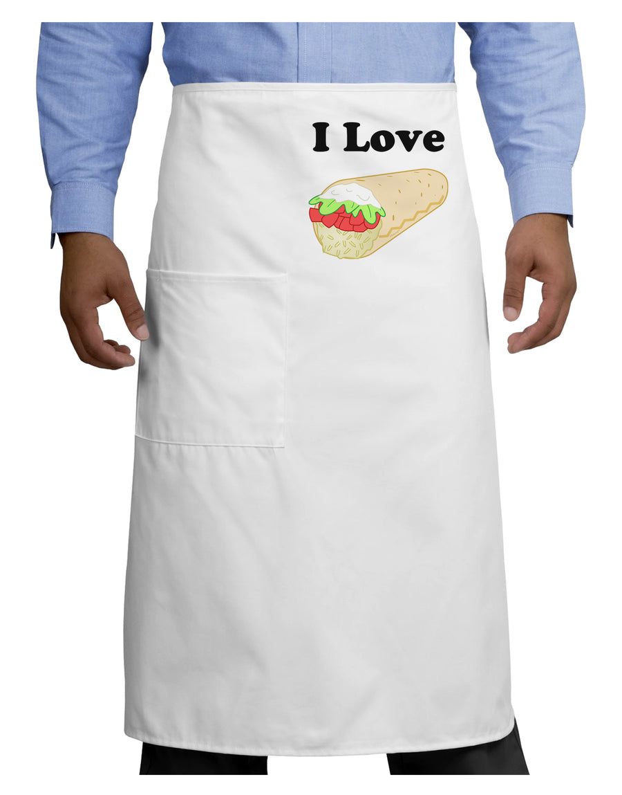 I Love Burritos - Funny Food Adult Bistro Apron-Bistro Apron-TooLoud-White-One-Size-Adult-Davson Sales