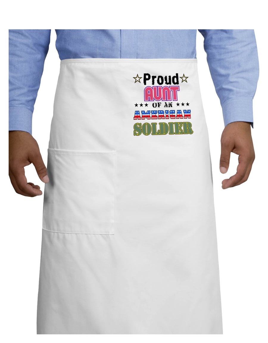 Proud Aunt of an American Soldier Adult Bistro Apron-Bistro Apron-TooLoud-White-One-Size-Adult-Davson Sales