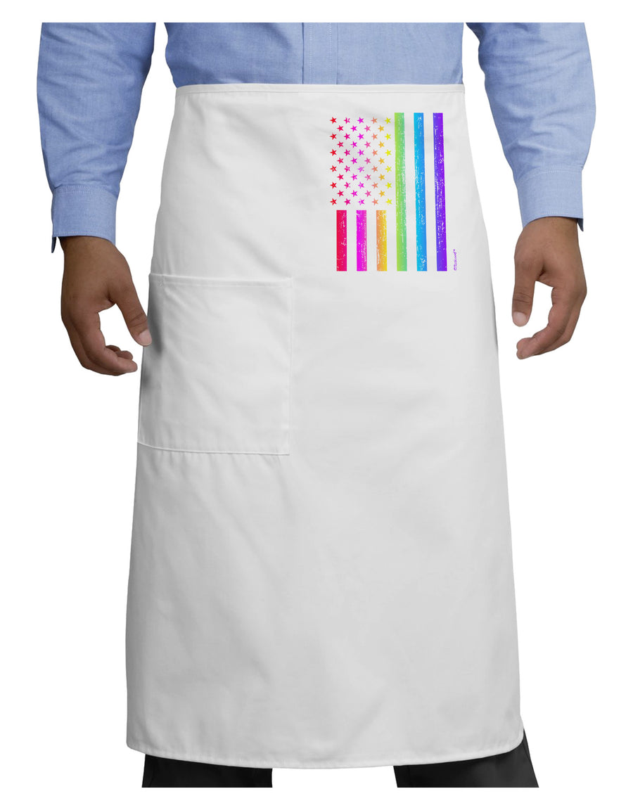 American Pride - Rainbow Flag Adult Bistro Apron-Bistro Apron-TooLoud-White-One-Size-Adult-Davson Sales