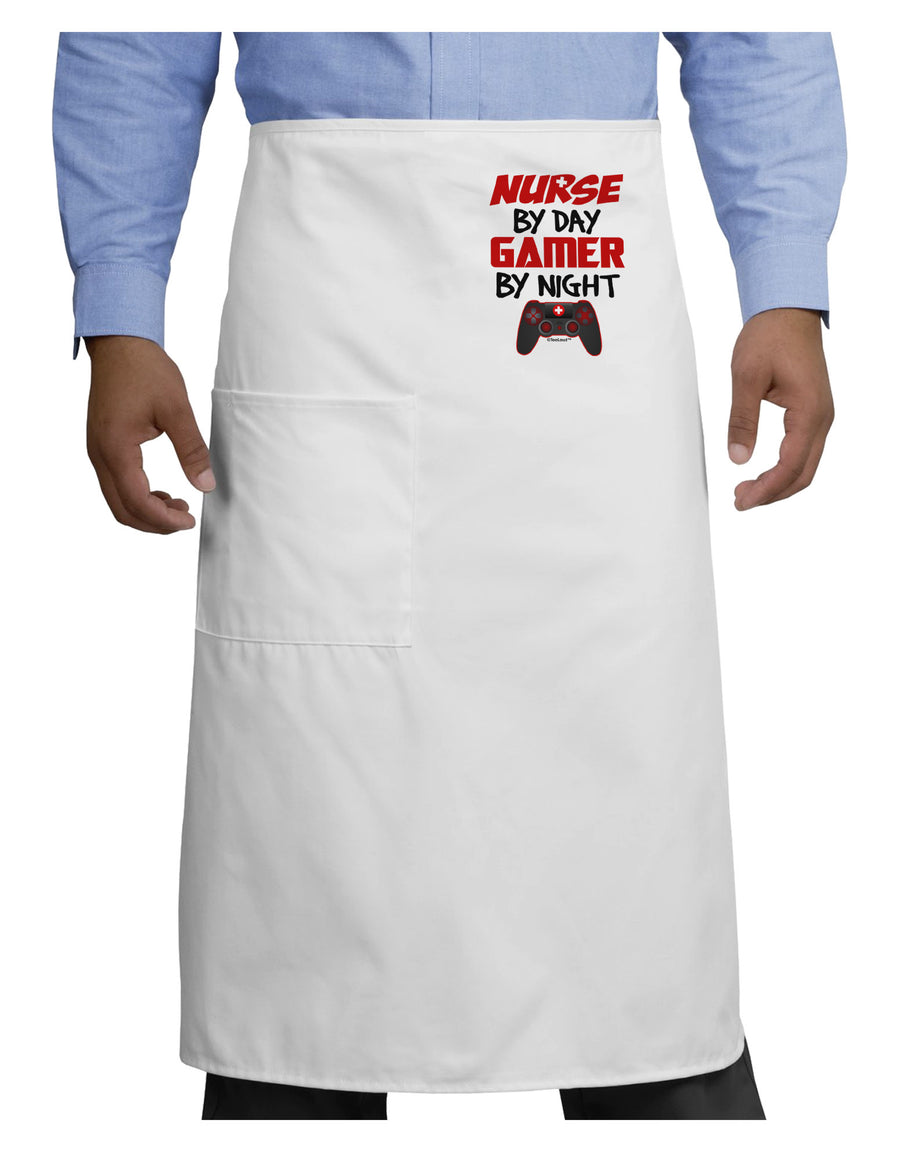 Nurse By Day Gamer By Night Adult Bistro Apron-Bistro Apron-TooLoud-White-One-Size-Adult-Davson Sales