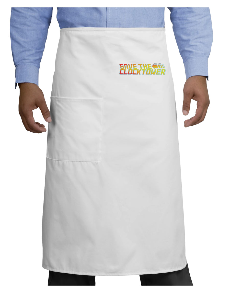 Save The Clock Tower Adult Bistro Apron by TooLoud-Bib Apron-TooLoud-White-One-Size-Adult-Davson Sales