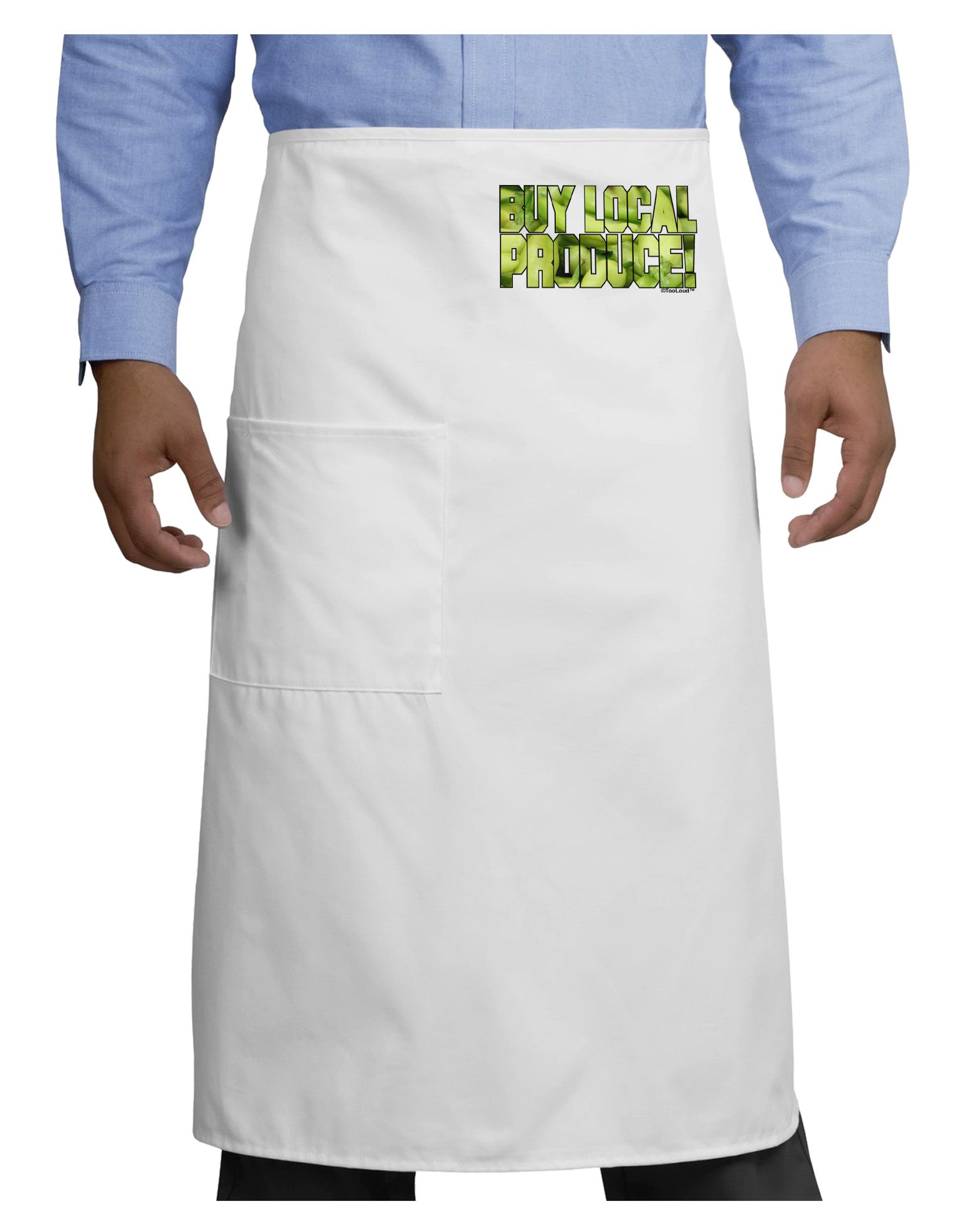 Buy Local - Jalapenos Text Adult Bistro Apron-Bistro Apron-TooLoud-White-One-Size-Adult-Davson Sales
