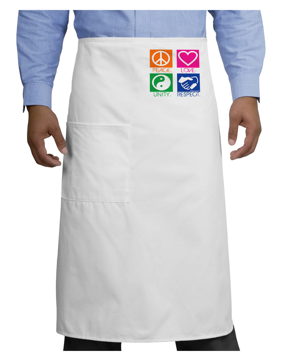 PLUR Squares Color Adult Bistro Apron-Bistro Apron-TooLoud-White-One-Size-Adult-Davson Sales