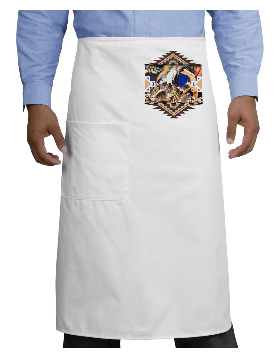 Native American Dancer 1 Adult Bistro Apron-Bistro Apron-TooLoud-White-One-Size-Adult-Davson Sales