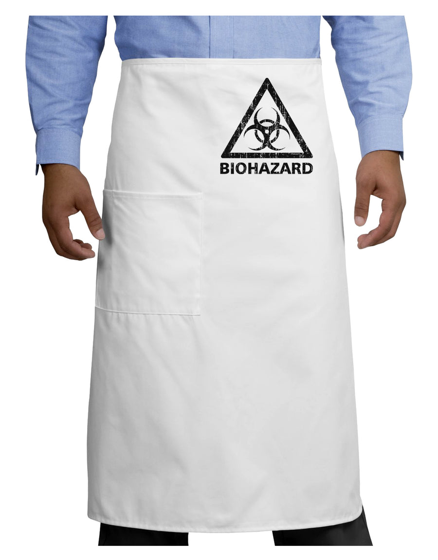 Biohazard Sign Distressed Adult Bistro Apron-Bistro Apron-TooLoud-White-One-Size-Adult-Davson Sales