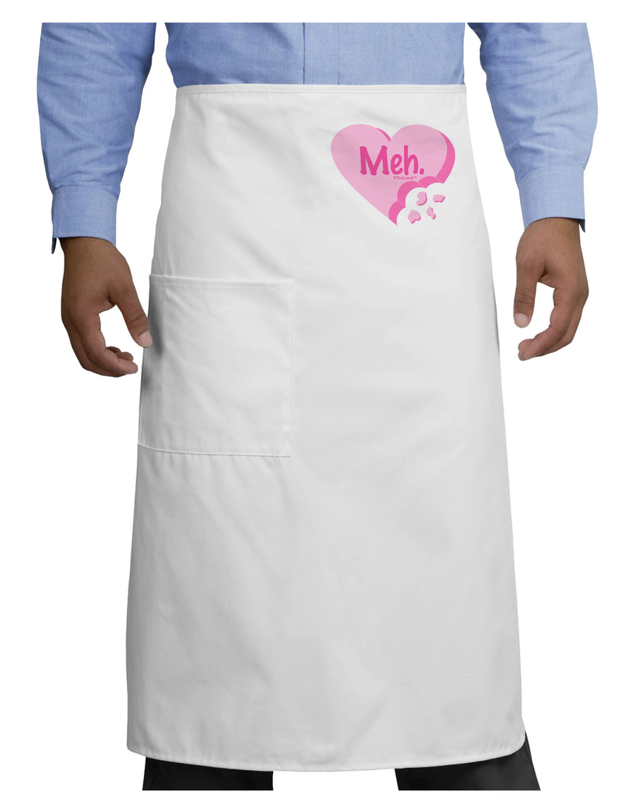 Meh Candy Heart - Valentines Day Adult Bistro Apron by TooLoud-Bistro Apron-TooLoud-White-One-Size-Adult-Davson Sales