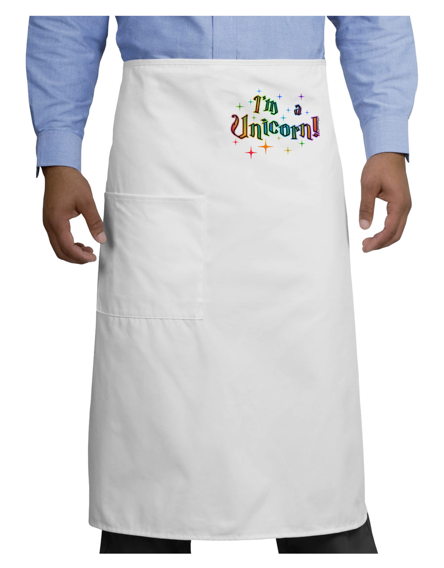 I'm a Unicorn Text Adult Bistro Apron-Bistro Apron-TooLoud-White-One-Size-Adult-Davson Sales