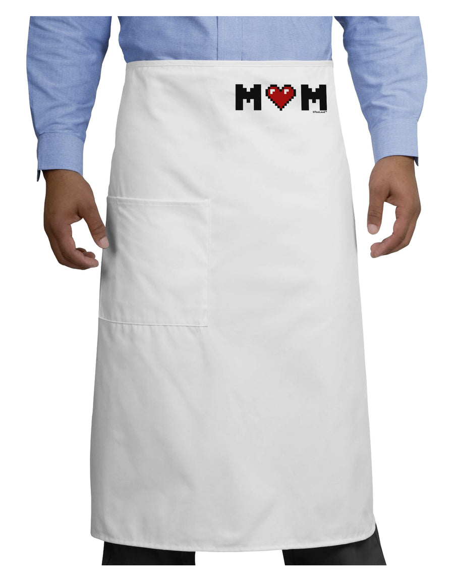 Mom Pixel Heart Adult Bistro Apron-Bistro Apron-TooLoud-White-One-Size-Adult-Davson Sales