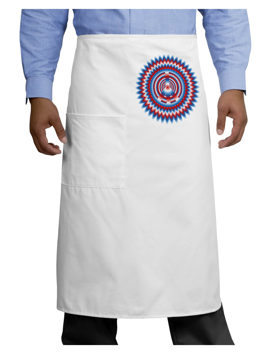 Psychedelic Peace Patriotic Adult Bistro Apron-Bistro Apron-TooLoud-White-One-Size-Adult-Davson Sales