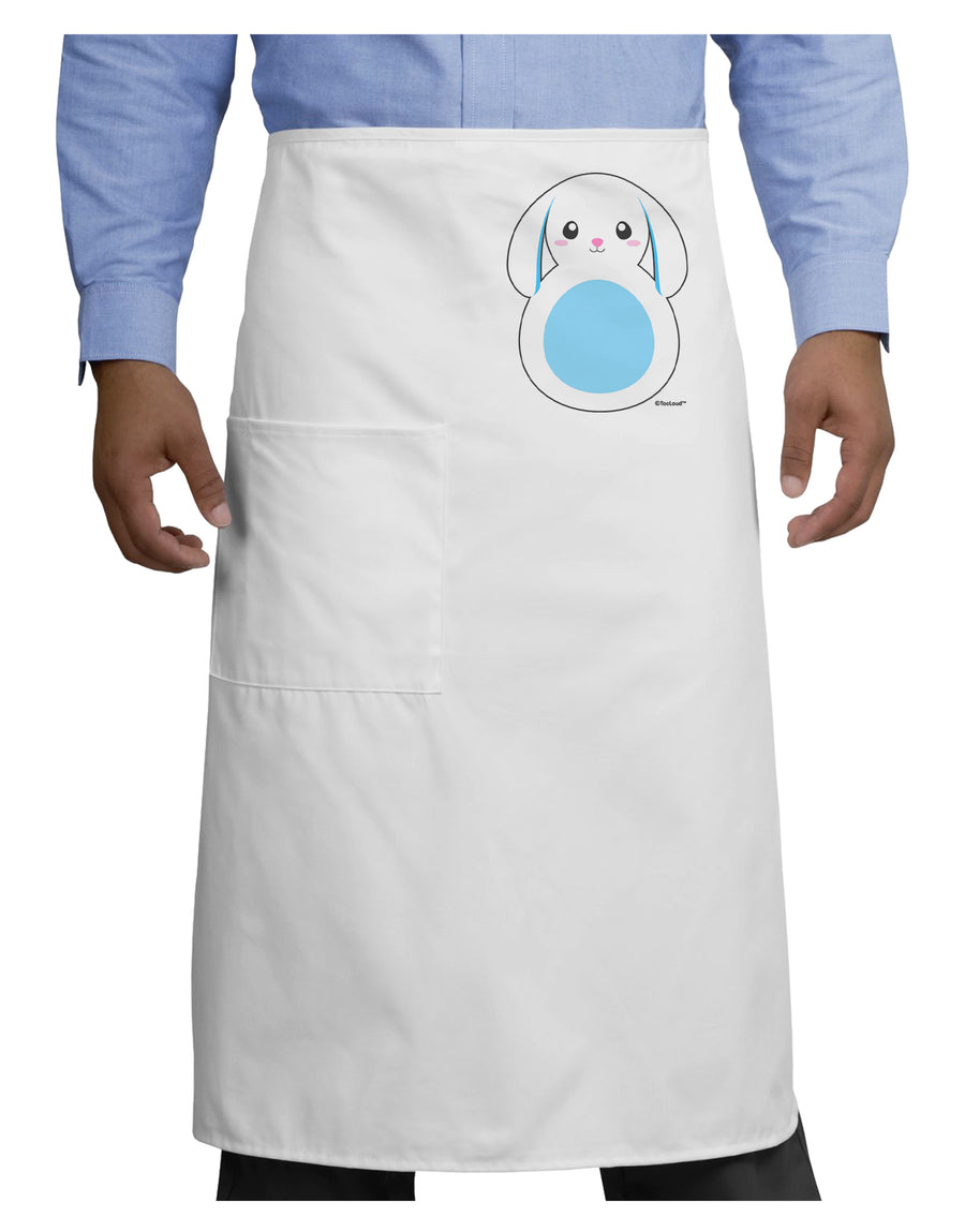 Cute Bunny with Floppy Ears - Blue Adult Bistro Apron by TooLoud-Bistro Apron-TooLoud-White-One-Size-Adult-Davson Sales