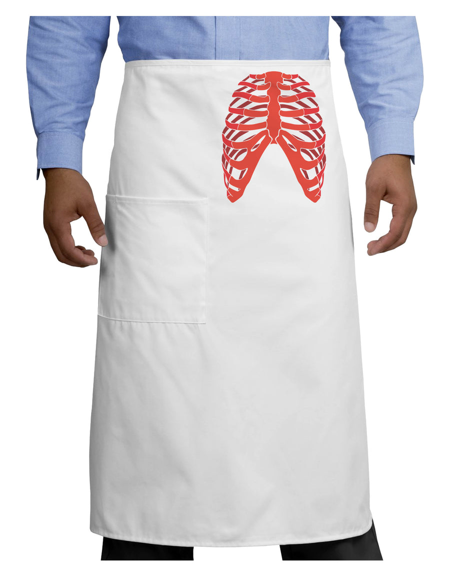 Human Red Skeleton Bones Ribcage Adult Bistro Apron-Bistro Apron-TooLoud-White-One-Size-Adult-Davson Sales