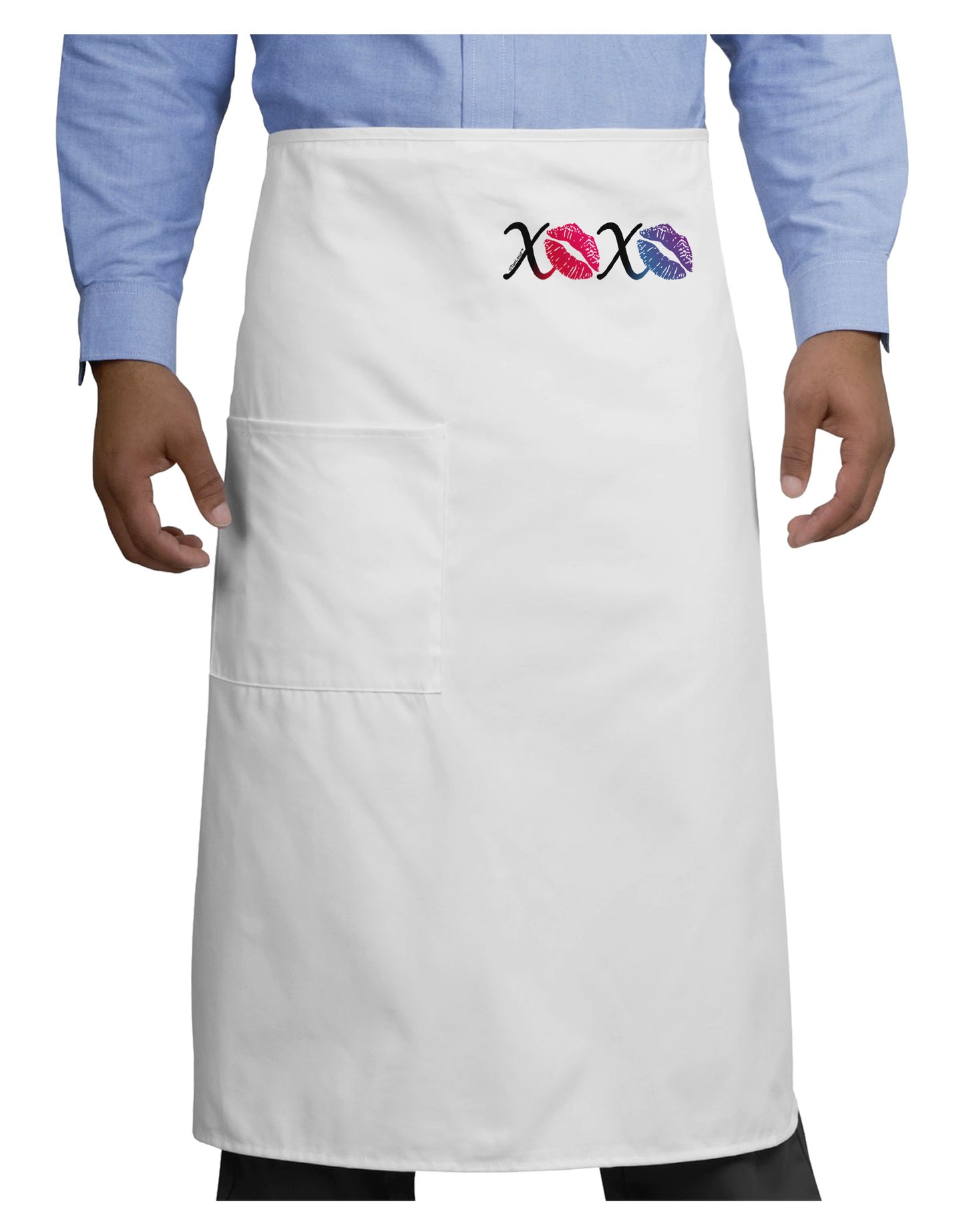 TooLoud XOXO Kisses Adult Bistro Apron-Bistro Apron-TooLoud-White-One-Size-Adult-Davson Sales
