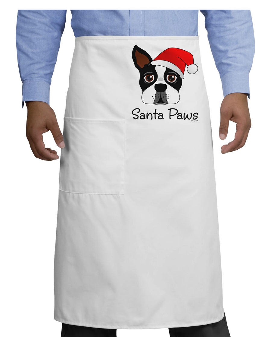 Santa Paws Christmas Dog Adult Bistro Apron-Bistro Apron-TooLoud-White-One-Size-Adult-Davson Sales