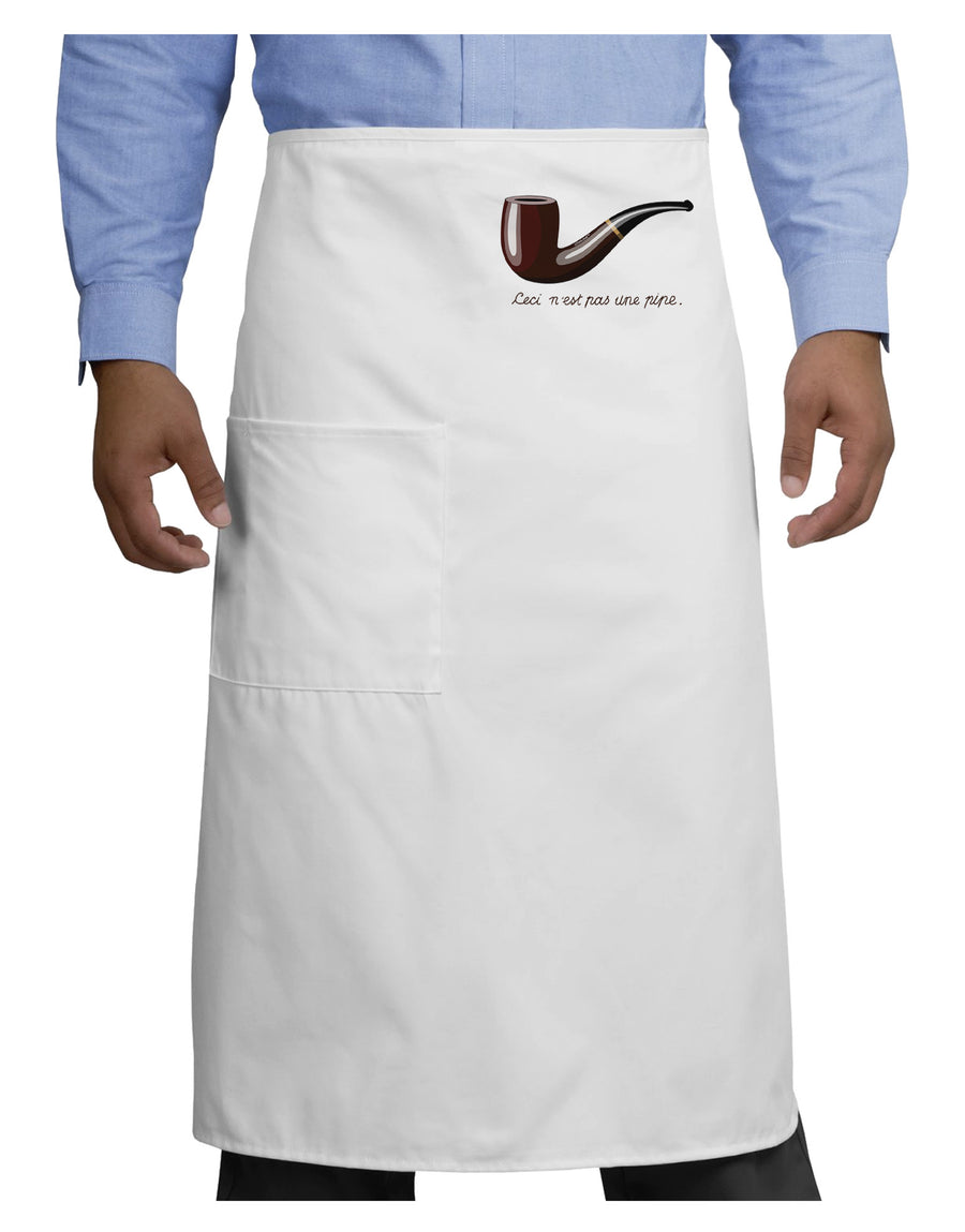 Ceci n'est pas une pipe Adult Bistro Apron-Bistro Apron-TooLoud-White-One-Size-Adult-Davson Sales