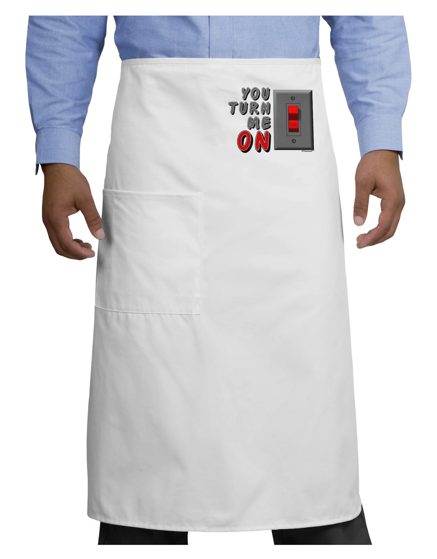 TooLoud You Turn Me On Switch Adult Bistro Apron-Bistro Apron-TooLoud-White-One-Size-Adult-Davson Sales