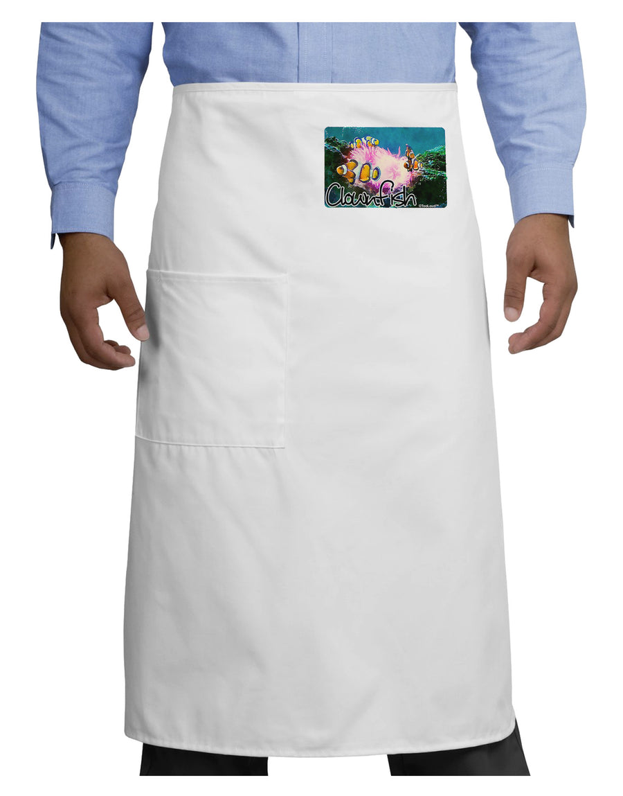 Clownfish Watercolor Text Adult Bistro Apron-Bistro Apron-TooLoud-White-One-Size-Adult-Davson Sales