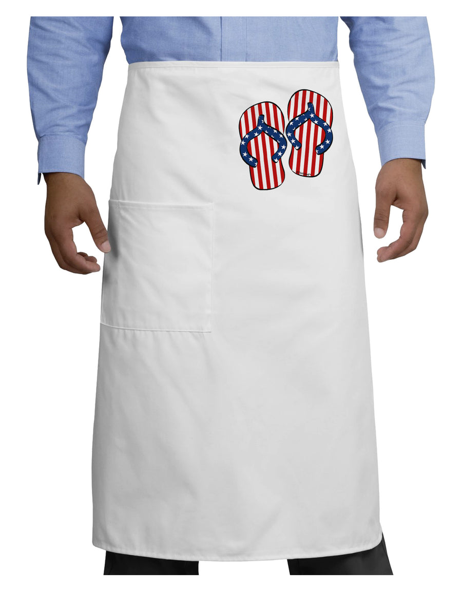 Stars and Stripes Flip Flops Adult Bistro Apron-Bistro Apron-TooLoud-White-One-Size-Adult-Davson Sales