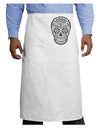 Version 10 Grayscale Day of the Dead Calavera Adult Bistro Apron-Bistro Apron-TooLoud-White-One-Size-Adult-Davson Sales