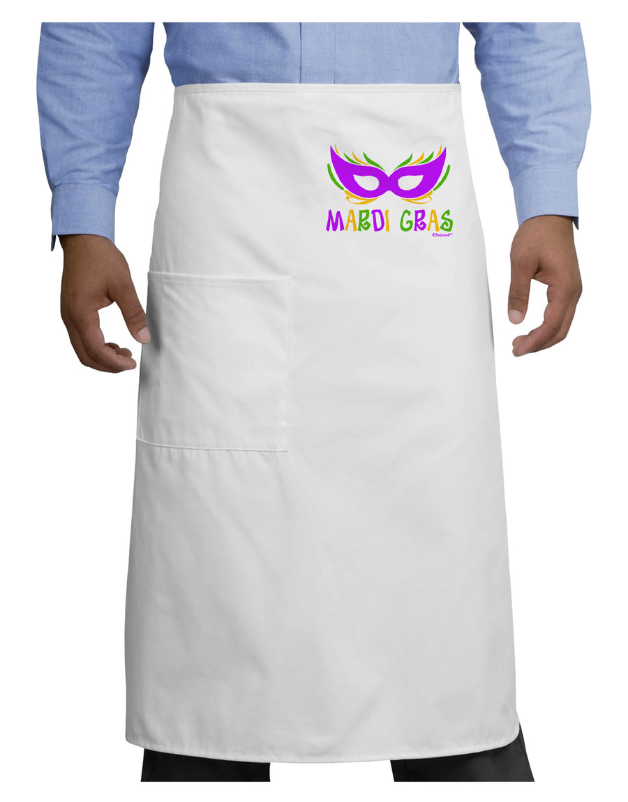 Mardi Gras - Purple Gold Green Mask Adult Bistro Apron by TooLoud-Bistro Apron-TooLoud-White-One-Size-Adult-Davson Sales