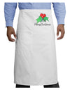 holly Merry Christmas Text Adult Bistro Apron-Bistro Apron-TooLoud-White-One-Size-Adult-Davson Sales