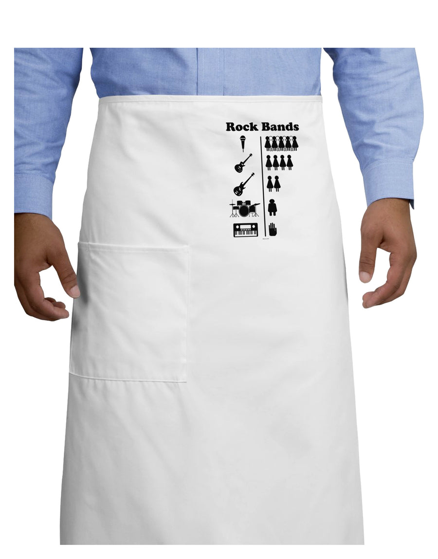 Rock Band Pictograph Adult Bistro Apron-Bistro Apron-TooLoud-White-One-Size-Adult-Davson Sales