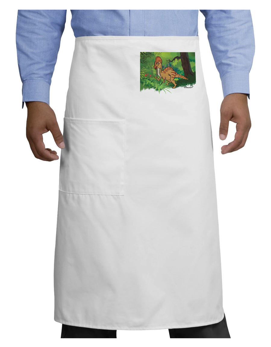 Parasaurolophus Walkeri - Without Name Adult Bistro Apron-Bistro Apron-TooLoud-White-One-Size-Adult-Davson Sales