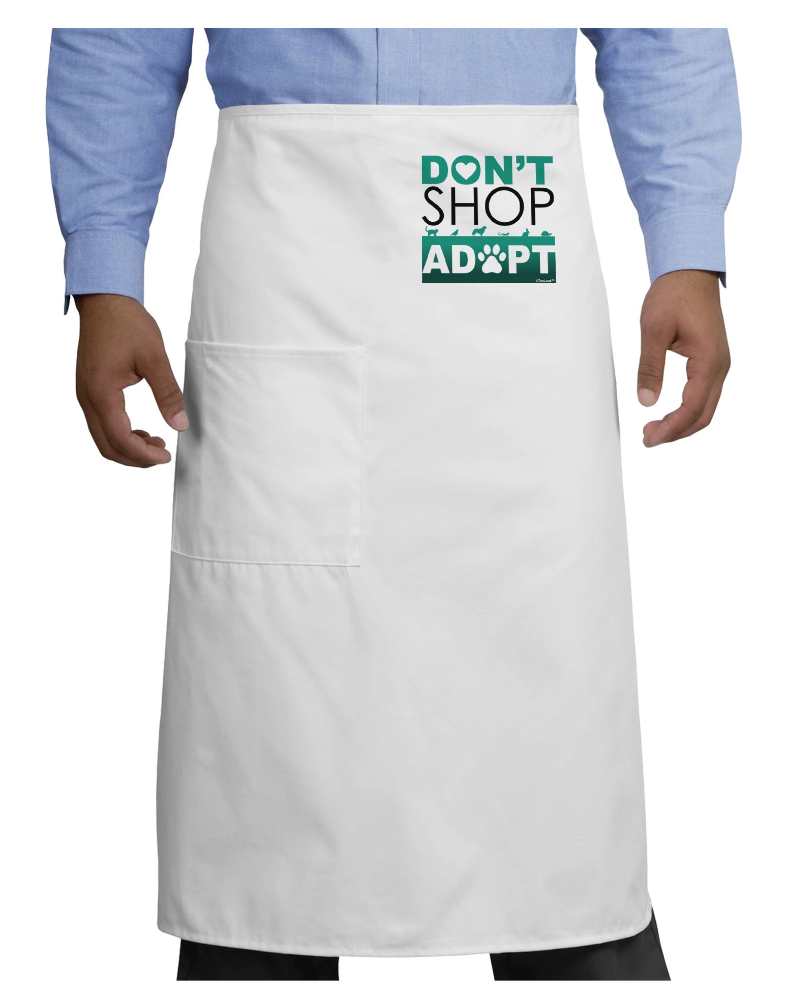 Don't Shop Adopt Adult Bistro Apron-Bistro Apron-TooLoud-White-One-Size-Adult-Davson Sales