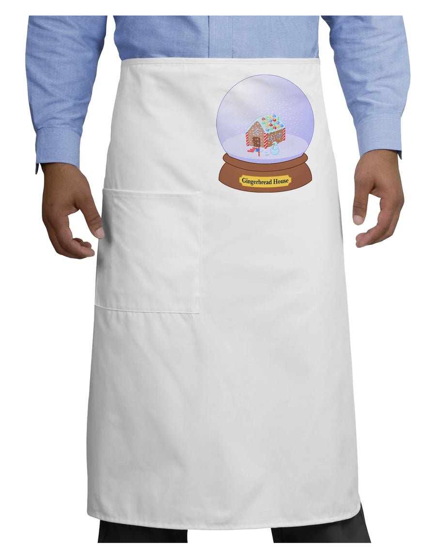 Little Gingerbread House Snow Globe Adult Bistro Apron by TooLoud-Bistro Apron-TooLoud-White-One-Size-Adult-Davson Sales